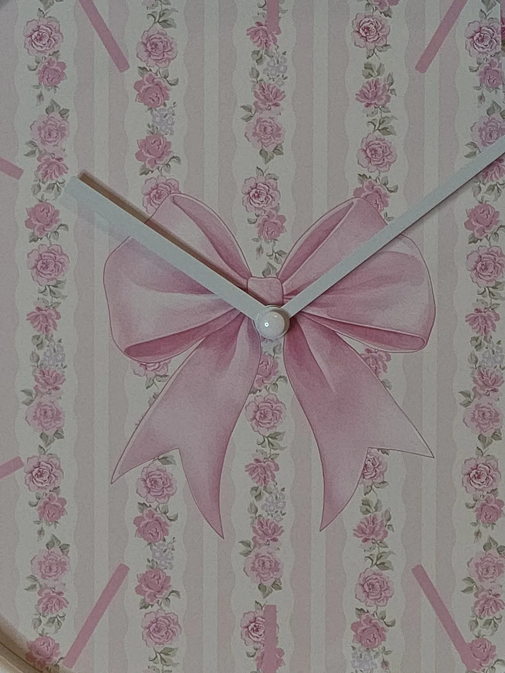 Pink Floral Bow Wall Clock - Love Shack Fancy Inspired